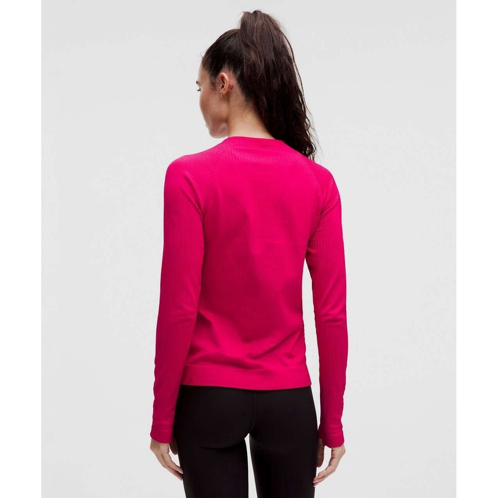Lululemon Rest Less Pullover Colour Rib Passionate Size 10 Yoga Running Athletic - Picture 2 of 6
